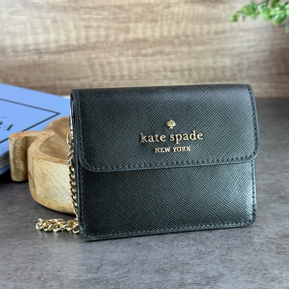 NWT  Kate Spade Outlet Madison Small Flap Card Case black KC591